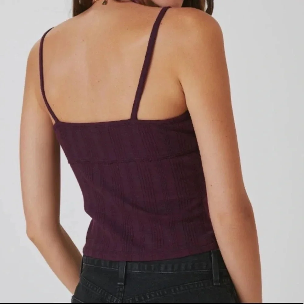 Anthro PILCRO SUSTAINABLE HENLEY TANK, Purple, XL, NWT